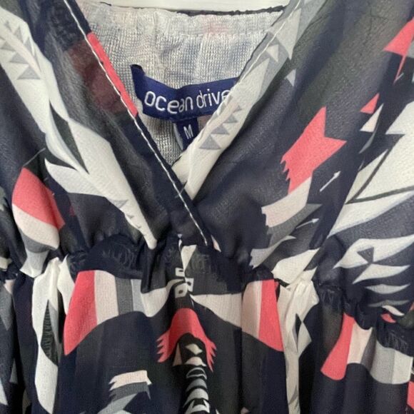 Ocean Drive Multi Color Dress w/ Faux Braided Leather Strap Detail - Picture 5 of 11